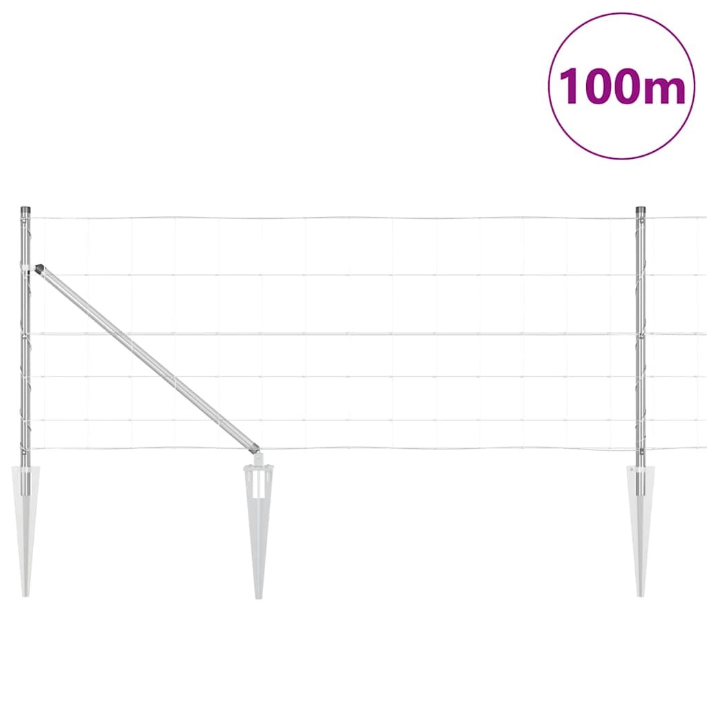 Legelőkerítés Ezüst 100 x 0.8 m Horganyzott acél
