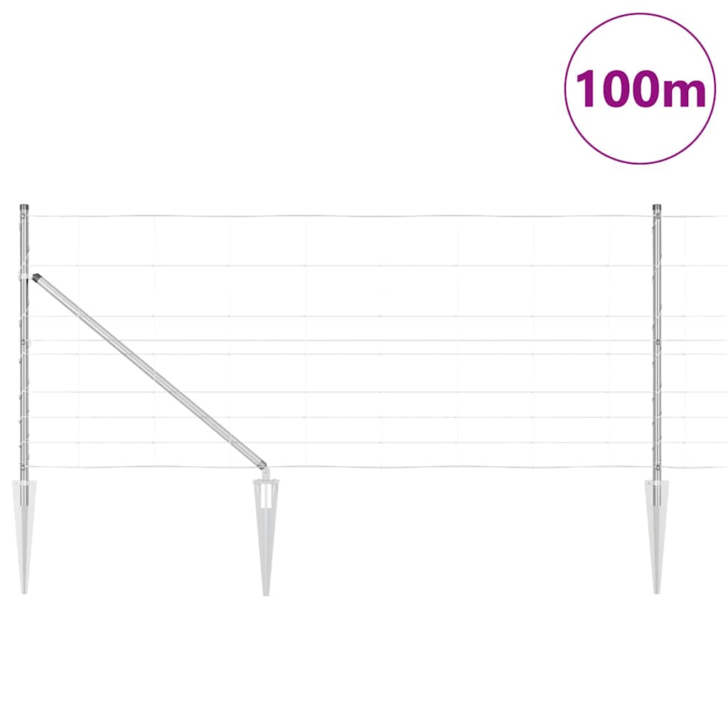 Legelőkerítés Ezüst 100 x 1 m Horganyzott acél