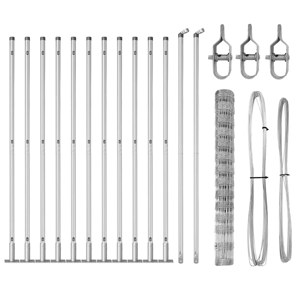 Legelőkerítés Ezüst 25 x 1.4 m Horganyzott acél