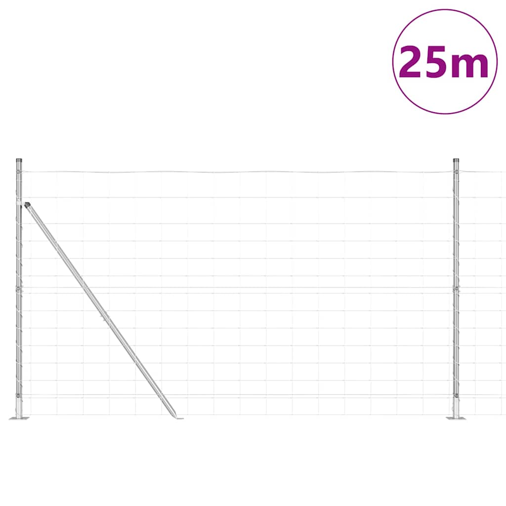 Legelőkerítés Ezüst 25 x 1.4 m Horganyzott acél