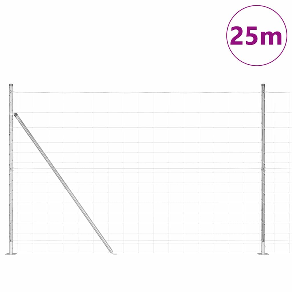 Legelőkerítés Ezüst 25 x 1.6 m Horganyzott acél