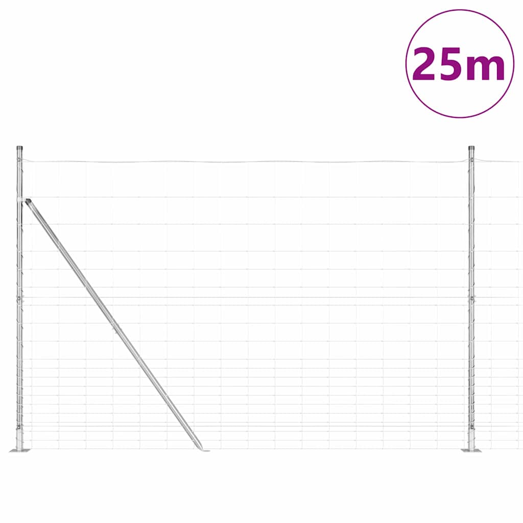 Legelőkerítés Ezüst 25 x 1.6 m Horganyzott acél