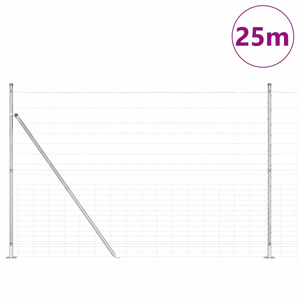 Legelőkerítés Ezüst 25 x 1.6 m Horganyzott acél