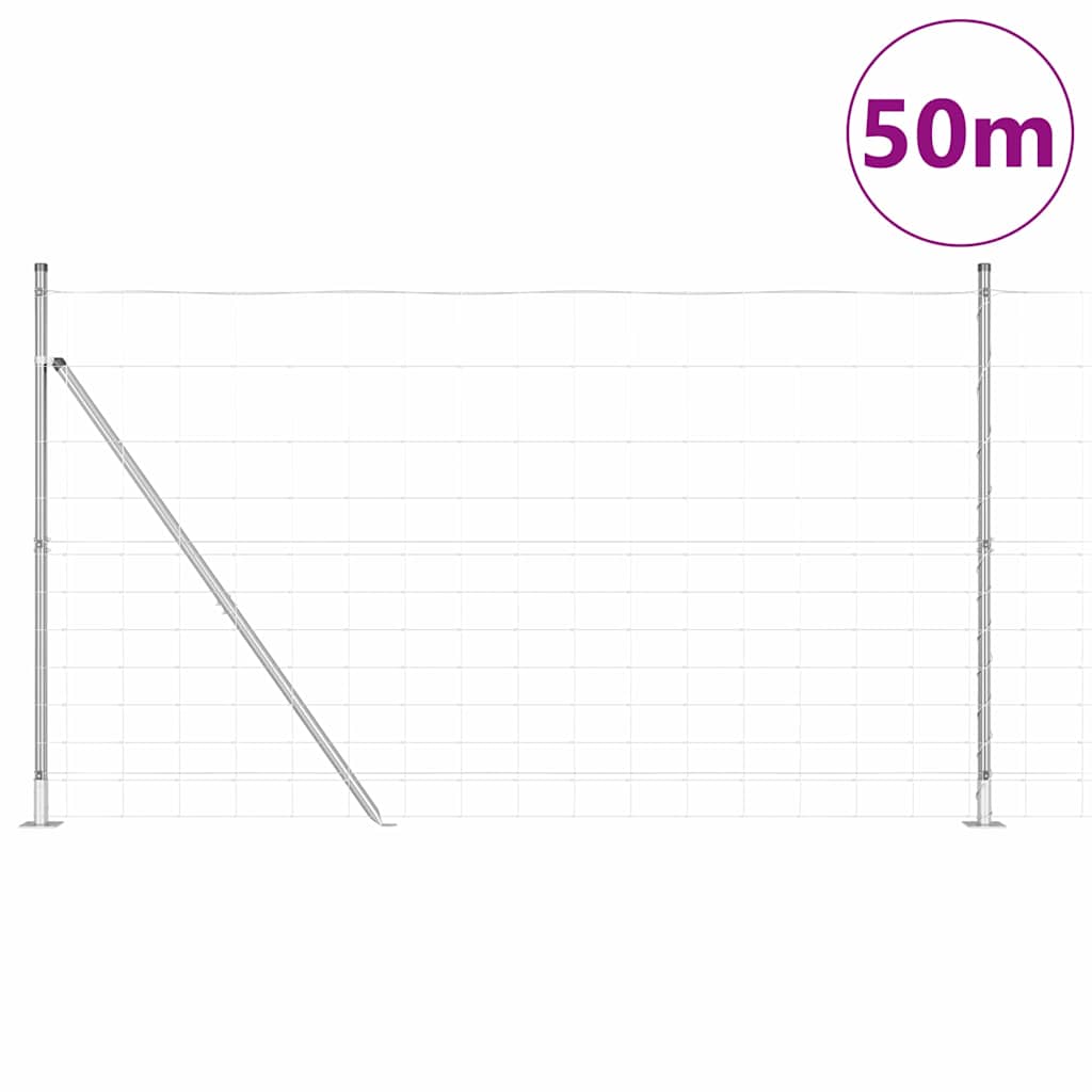 Legelőkerítés Ezüst 50 x 1.4 m Horganyzott acél