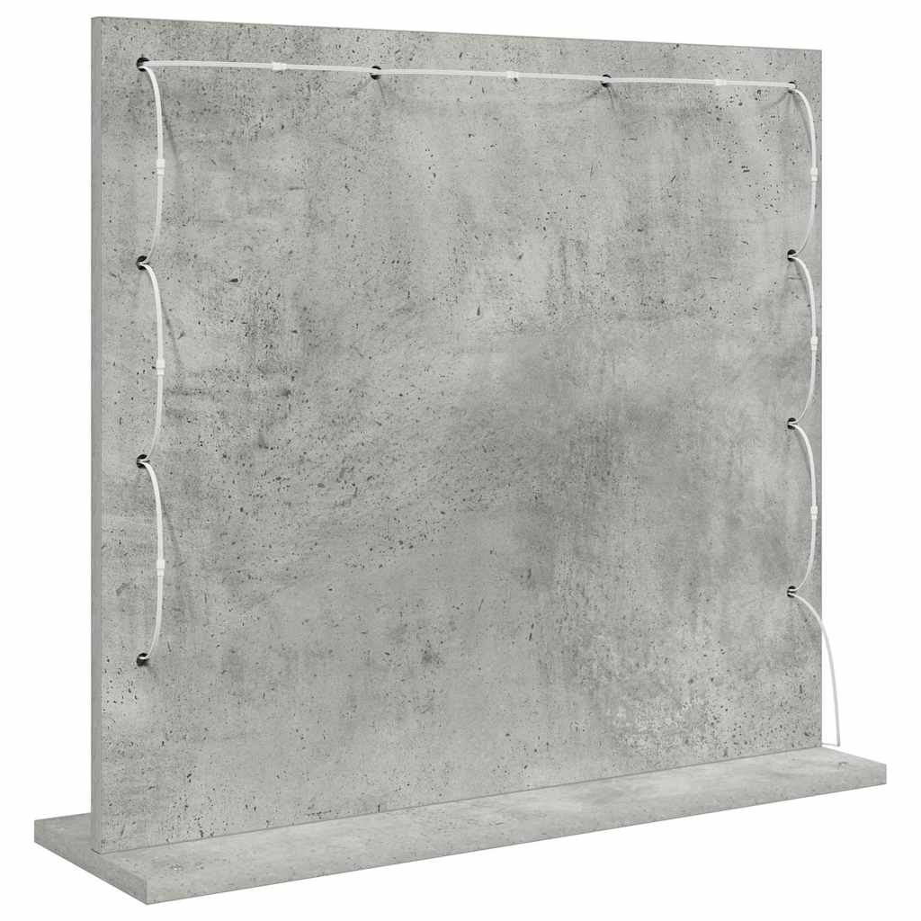 Toalett Tükör Beton Szürke 60 x 55 x 18 cm Üveg és mérnöki fa