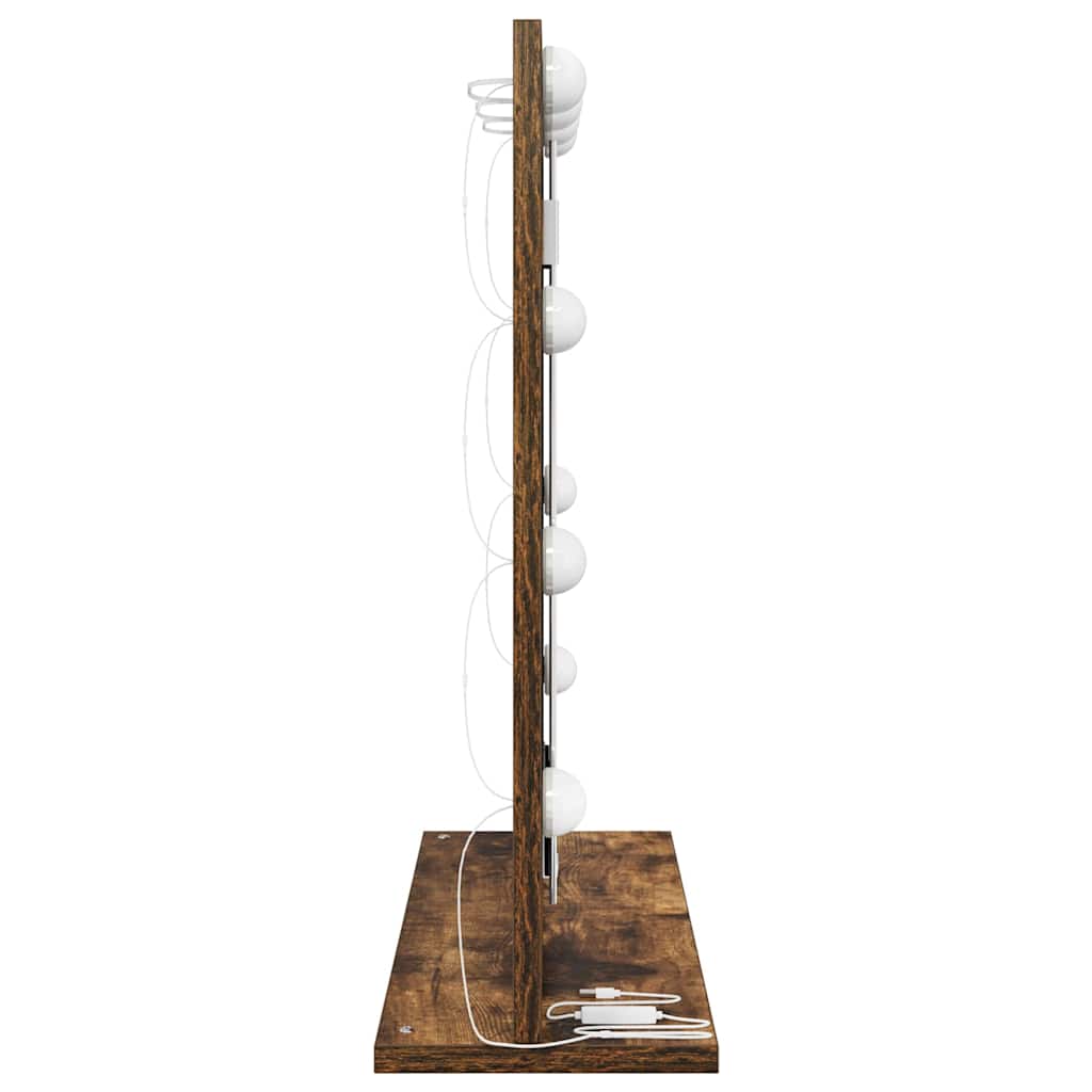 Toalett Tükör Füstölt tölgy 60 x 55 x 18 cm Üveg és mérnöki fa