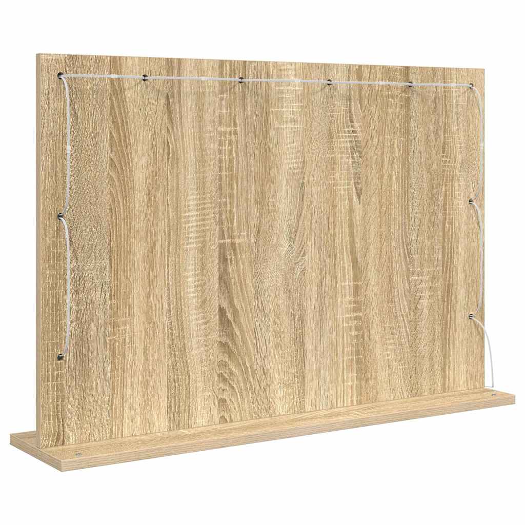 Toalett Tükör Sonoma tölgy 80 x 55 x 18 cm Üveg és mérnöki fa