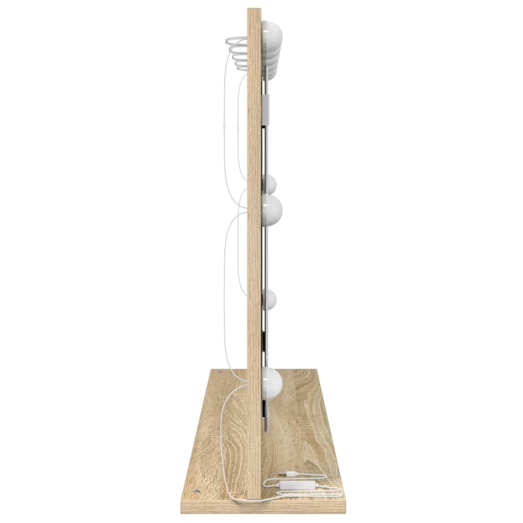 Toalett Tükör Sonoma tölgy 80 x 55 x 18 cm Üveg és mérnöki fa