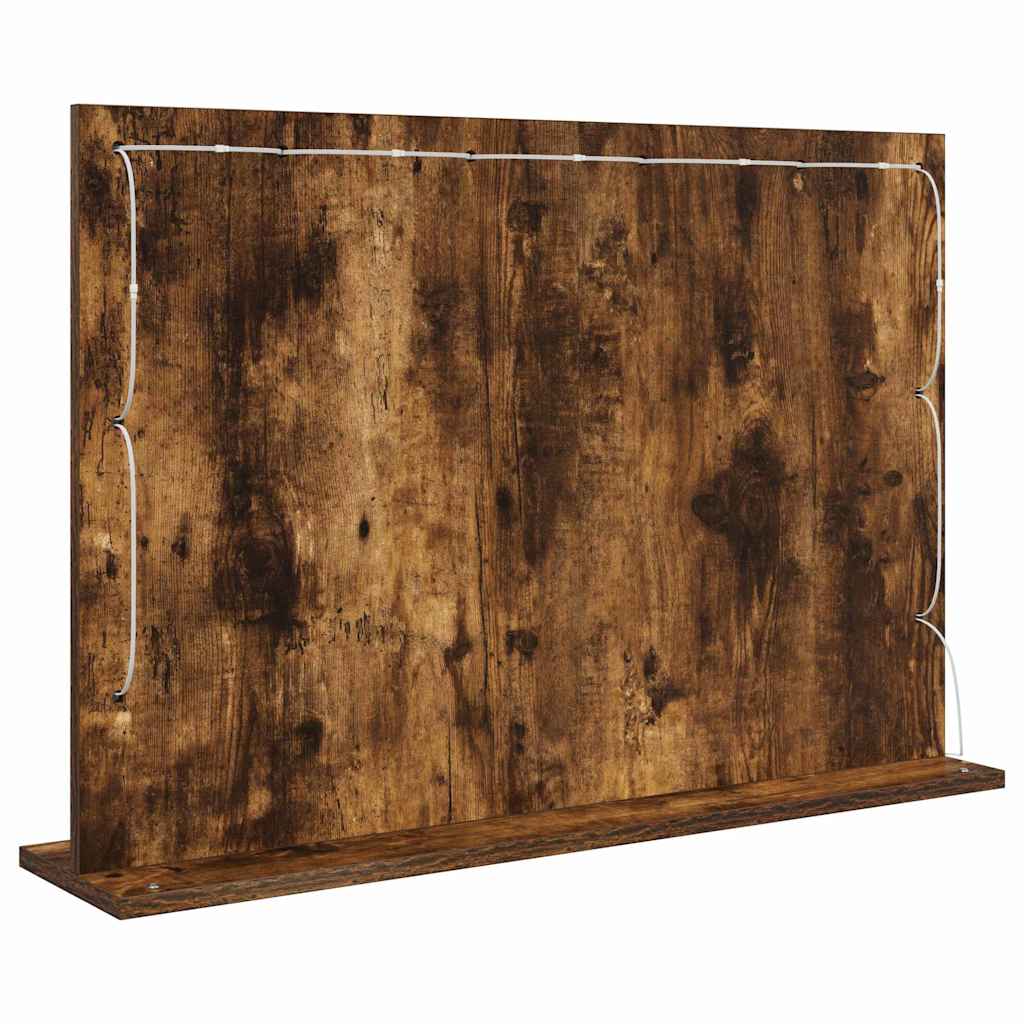 Toalett Tükör Füstölt tölgy 80 x 55 x 18 cm Üveg és mérnöki fa