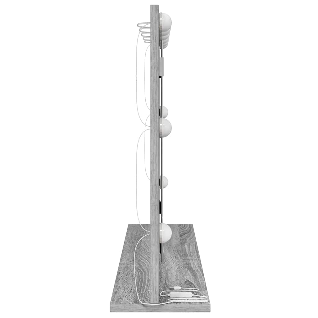 Toalett Tükör Szürke Sonoma 80 x 55 x 18 cm Üveg és mérnöki fa