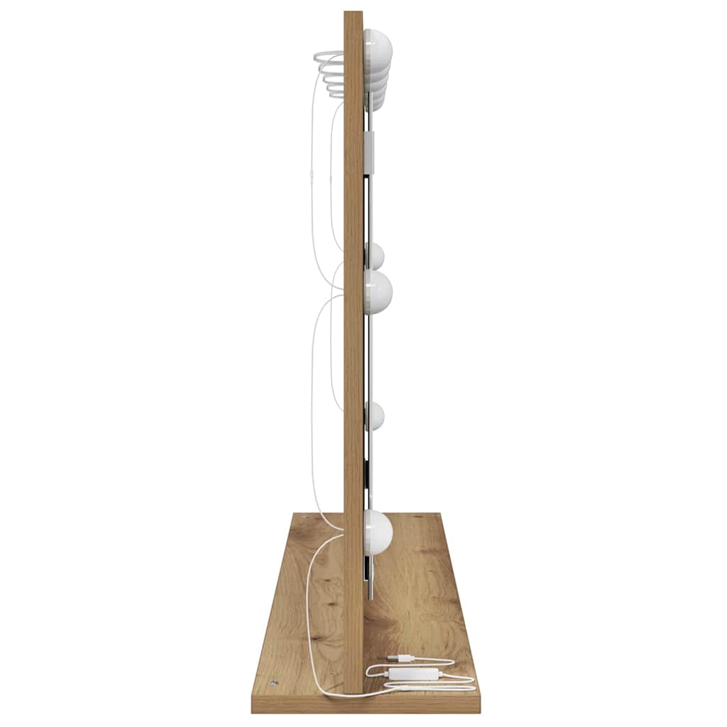 Toalett Tükör Artisan tölgy 80 x 55 x 18 cm Üveg és mérnöki fa