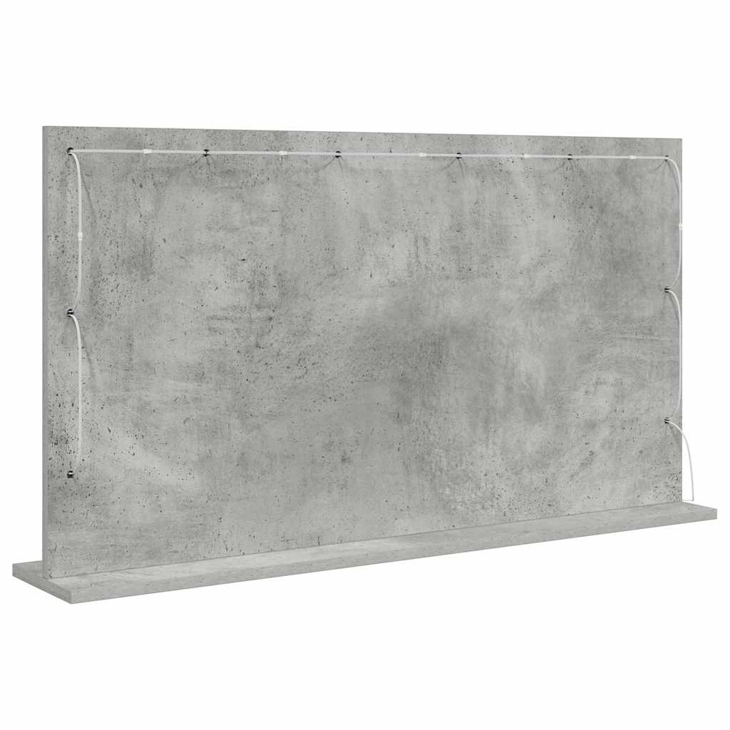 Toalett Tükör Beton Szürke 100 x 55 x 18 cm Üveg és mérnöki fa