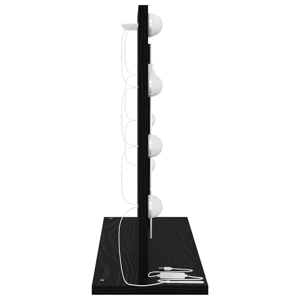 Toalett Tükör Fekete tölgy 60 x 45 x 18 cm Üveg és mérnöki fa