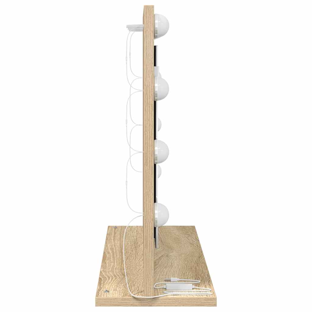 Toalett Tükör Sonoma tölgy 60 x 45 x 18 cm Üveg és mérnöki fa