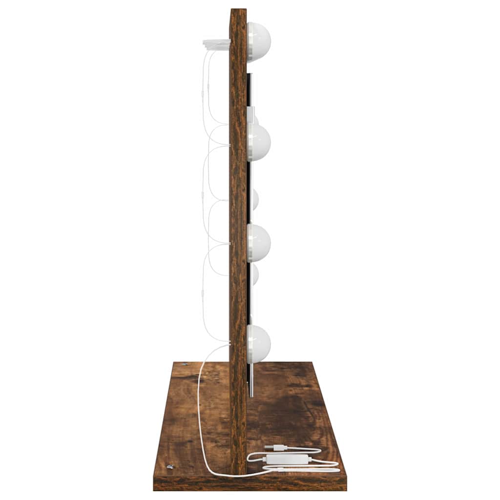 Toalett Tükör Füstölt tölgy 60 x 45 x 18 cm Üveg és mérnöki fa