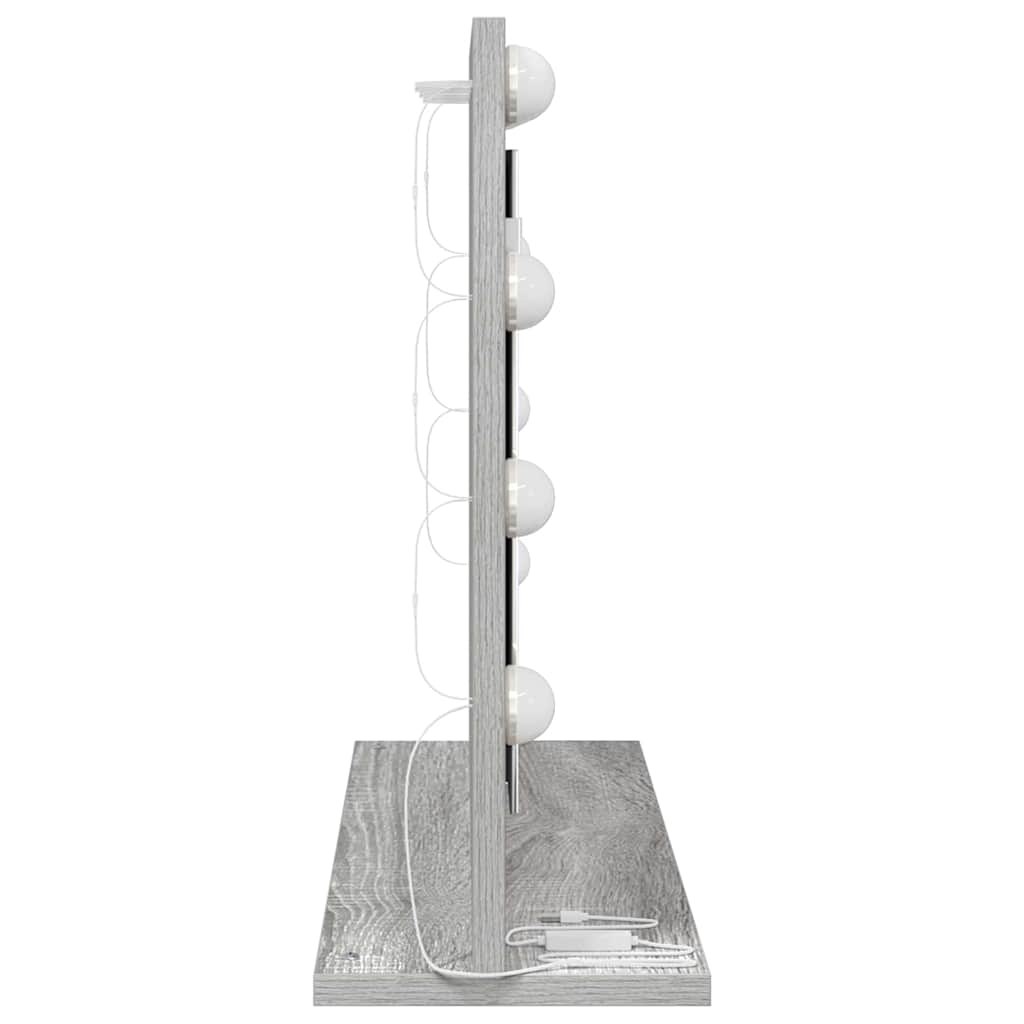 Toalett Tükör Szürke Sonoma 60 x 45 x 18 cm Üveg és mérnöki fa