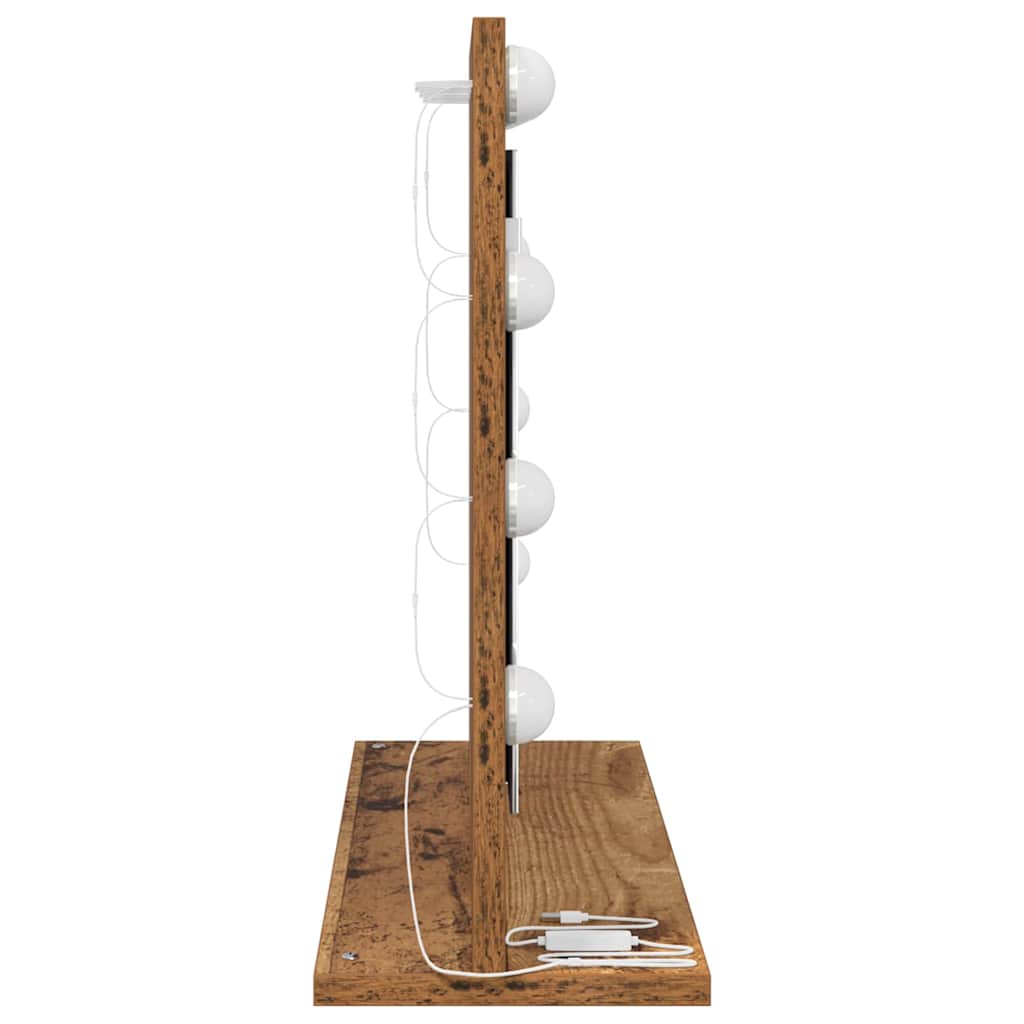 Toalett Tükör Öreg fa 60 x 45 x 18 cm Üveg és mérnöki fa