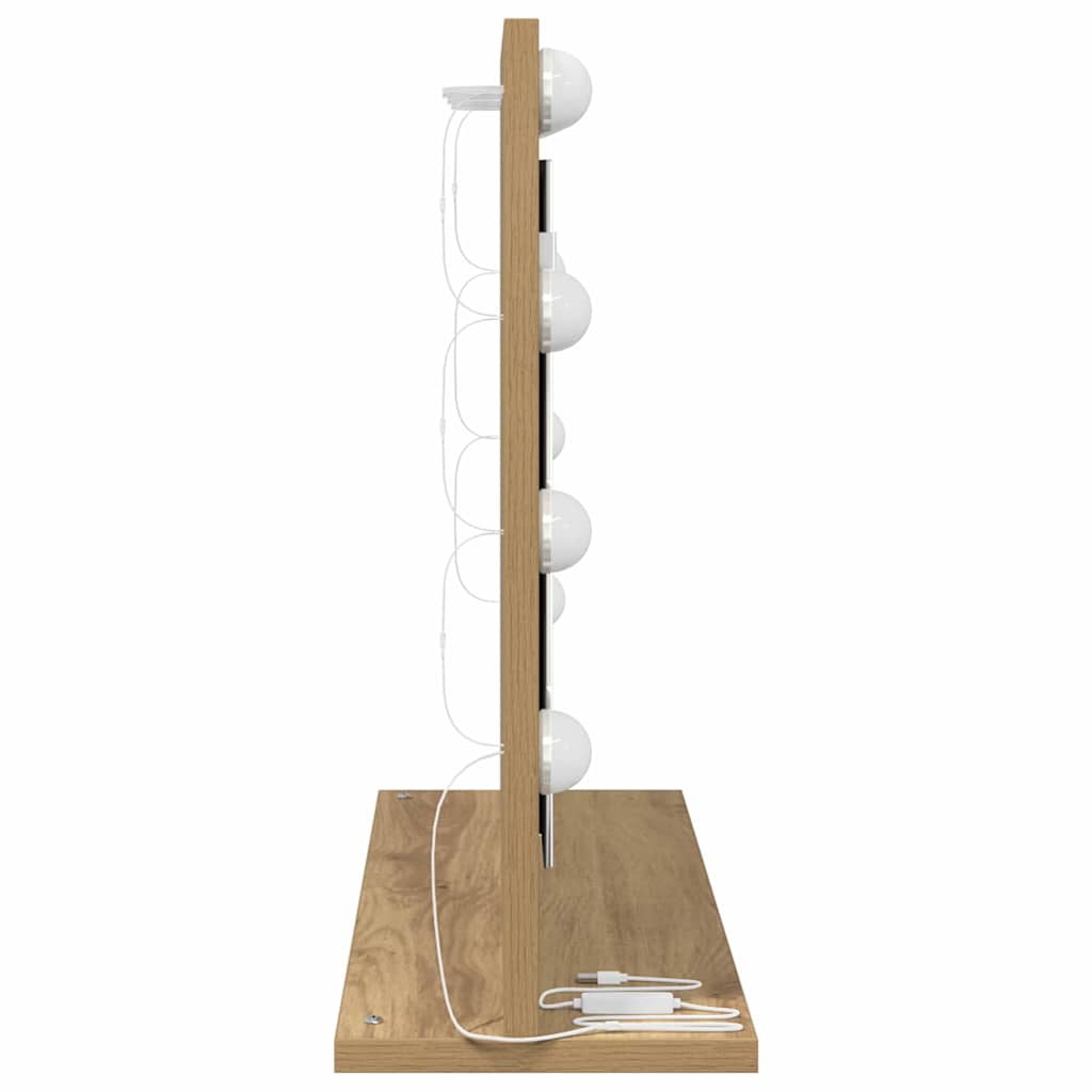 Toalett Tükör Artisan tölgy 60 x 45 x 18 cm Üveg és mérnöki fa