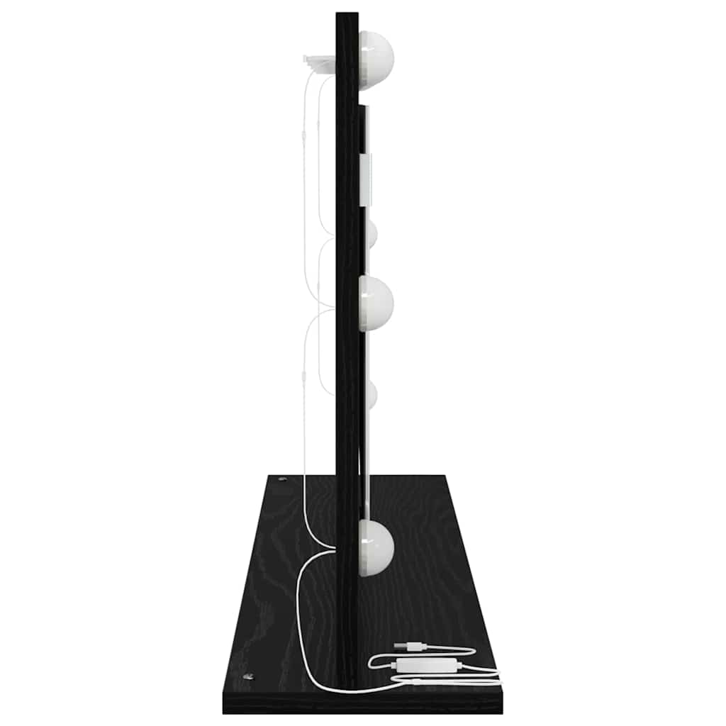 Toalett Tükör Fekete tölgy 80 x 45 x 18 cm Üveg és mérnöki fa