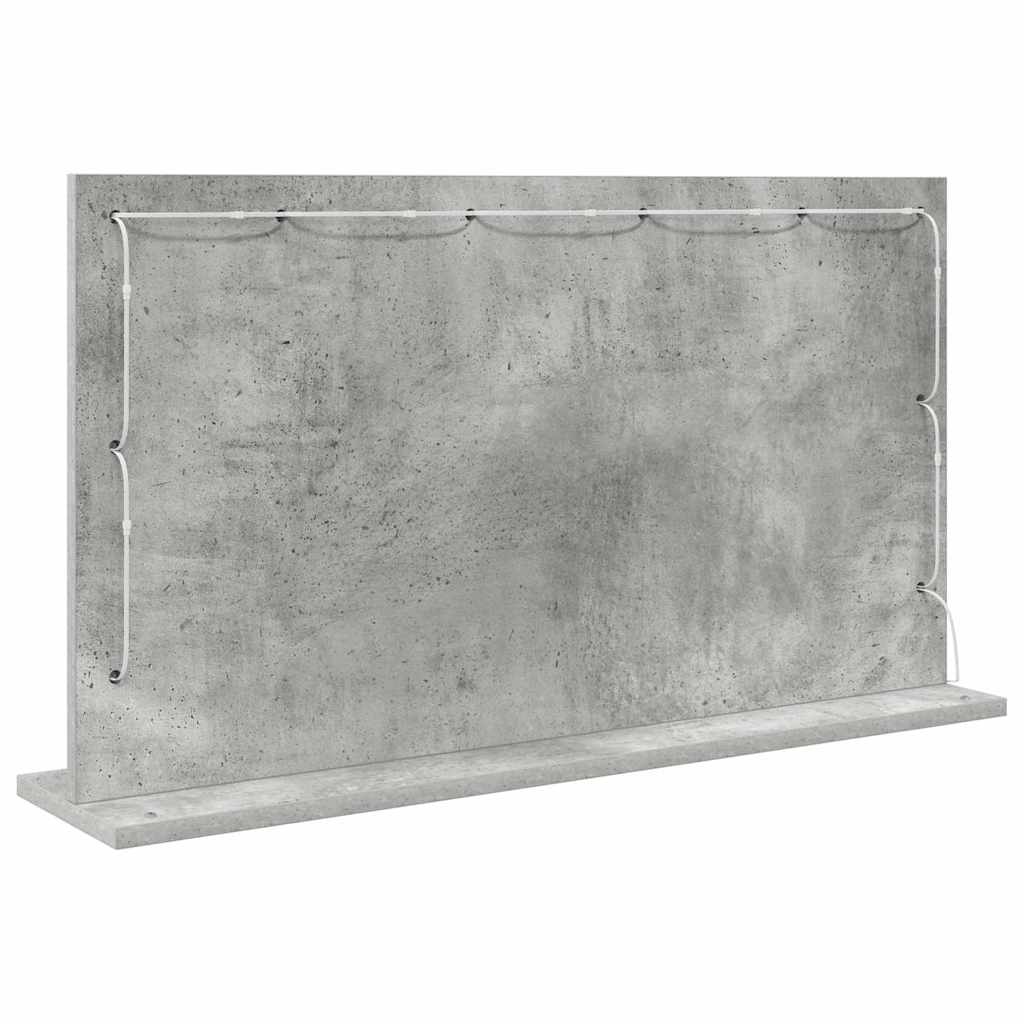 Toalett Tükör Beton Szürke 80 x 45 x 18 cm Üveg és mérnöki fa