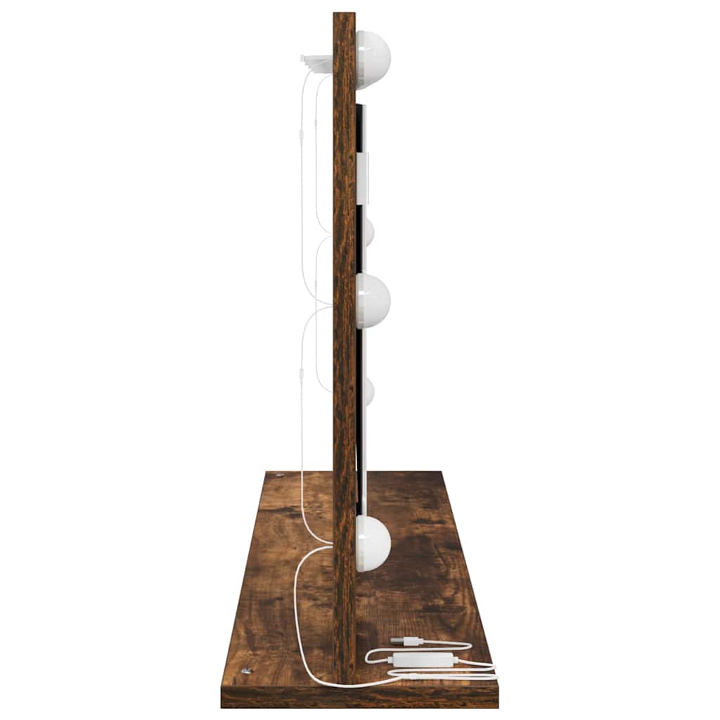 Toalett Tükör Füstölt tölgy 80 x 45 x 18 cm Üveg és mérnöki fa