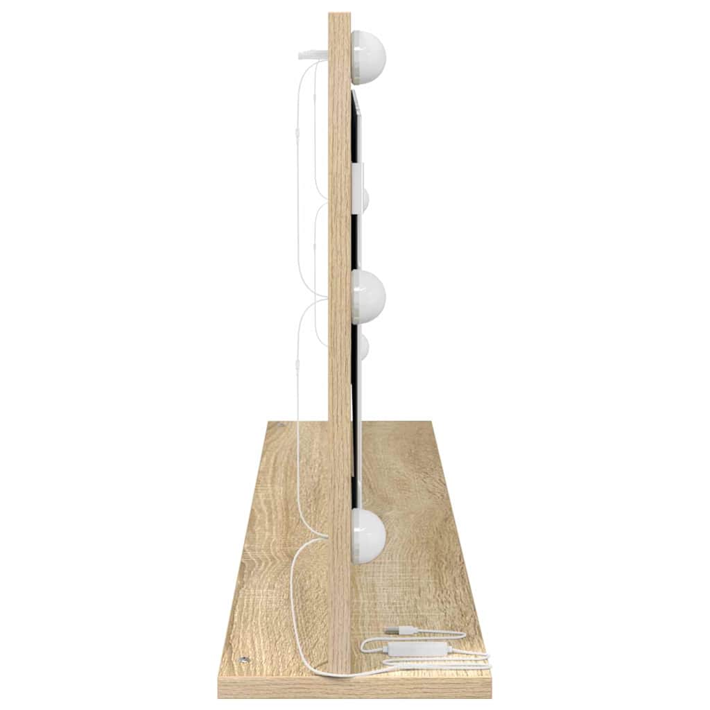 Toalett Tükör Sonoma tölgy 100 x 45 x 18 cm Üveg és mérnöki fa