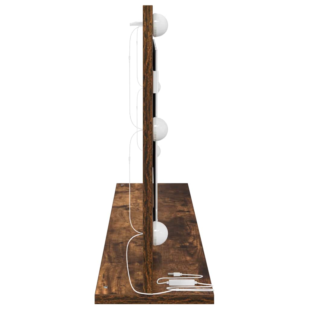 Toalett Tükör Füstölt tölgy 100 x 45 x 18 cm Üveg és mérnöki fa