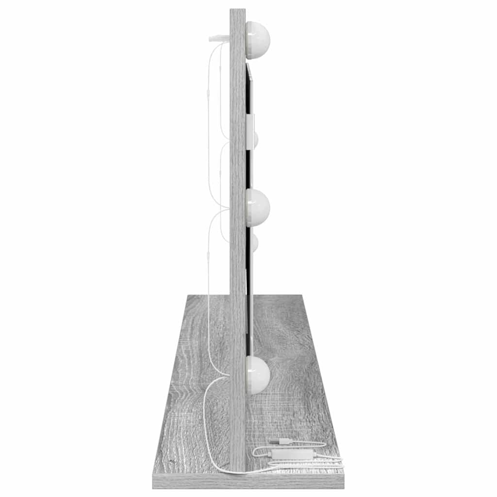 Toalett Tükör Szürke Sonoma 100 x 45 x 18 cm Üveg és mérnöki fa