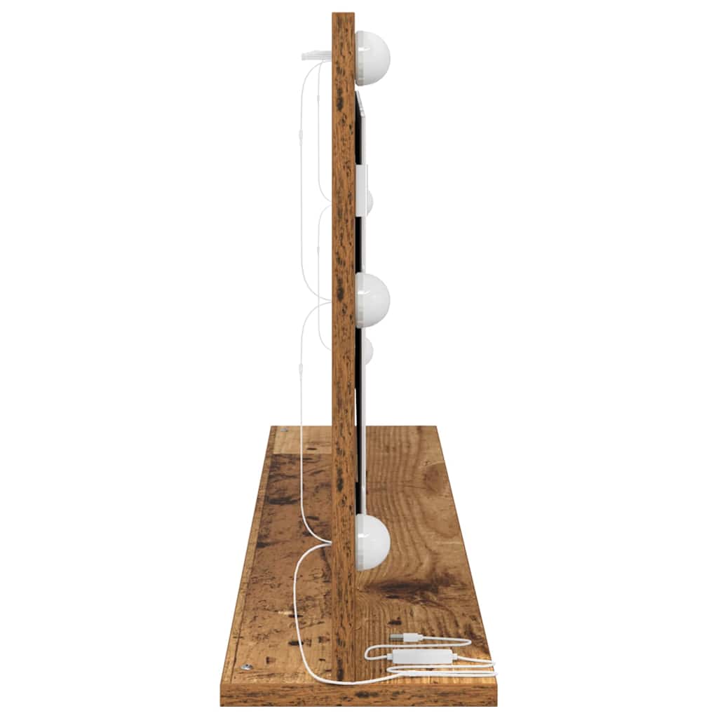 Toalett Tükör Öreg fa 100 x 45 x 18 cm Üveg és mérnöki fa