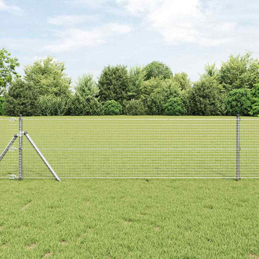 Kerítés oszlopokkal Ezüst 0,4 x 10 m Acél