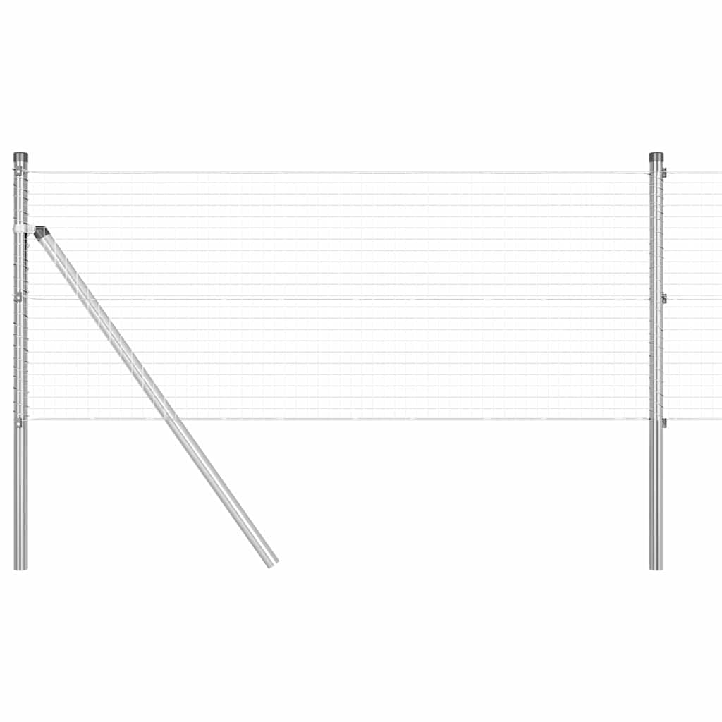 Kerítés oszlopokkal Ezüst 0,4 x 10 m Acél