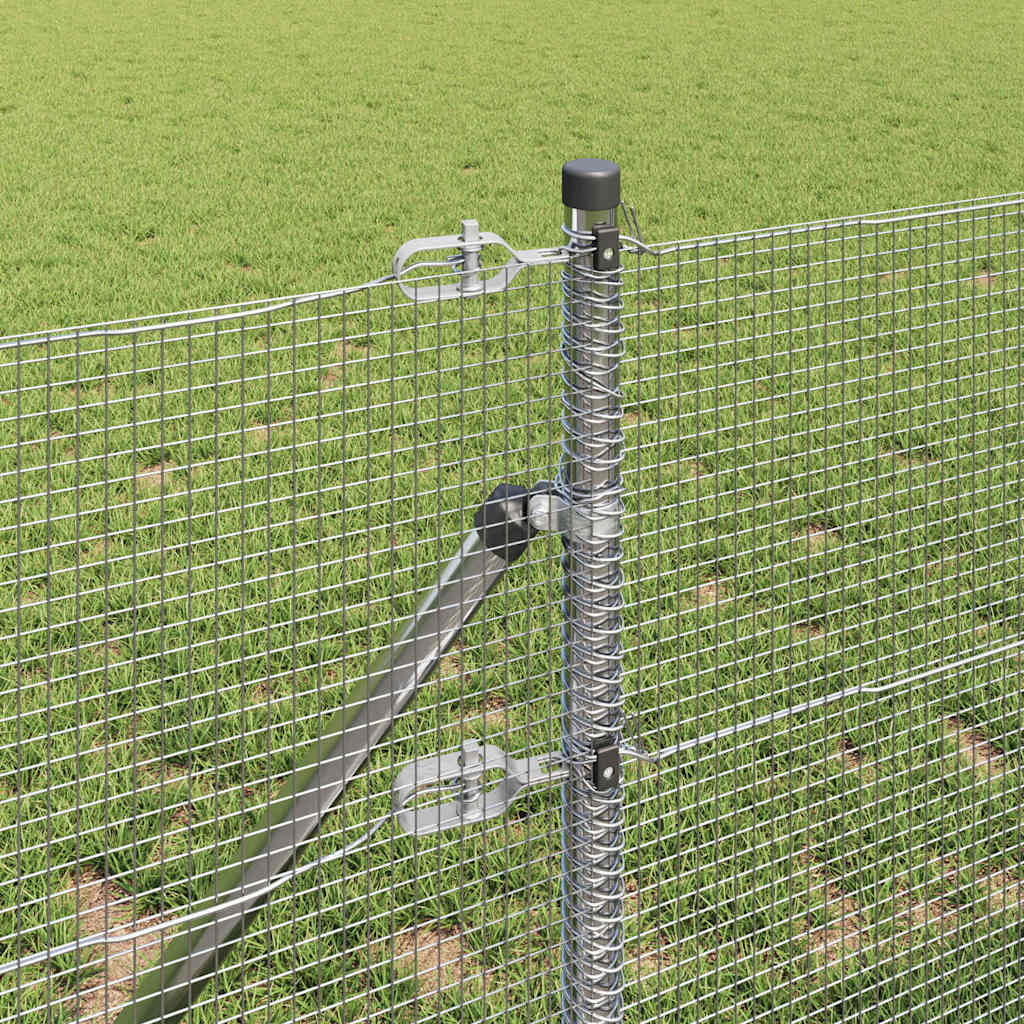 Kerítés oszlopokkal Ezüst 0,6 x 10 m Acél