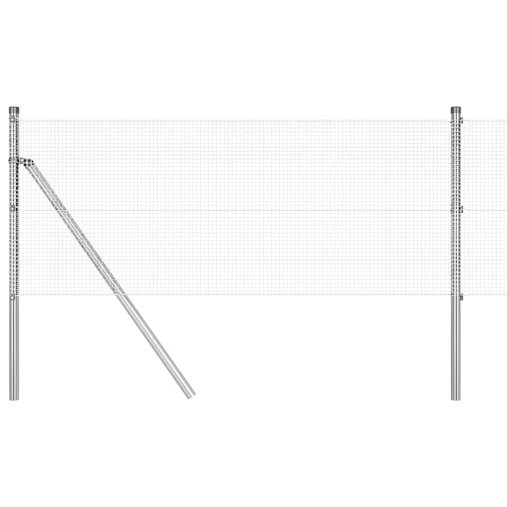 Kerítés oszlopokkal Ezüst 0,6 x 10 m Acél