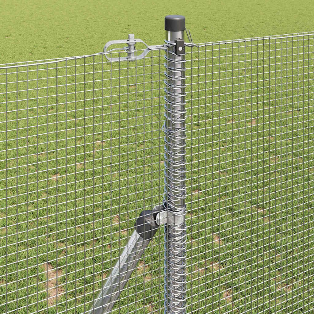 Kerítés oszlopokkal Ezüst 1.2 x 10 m Acél
