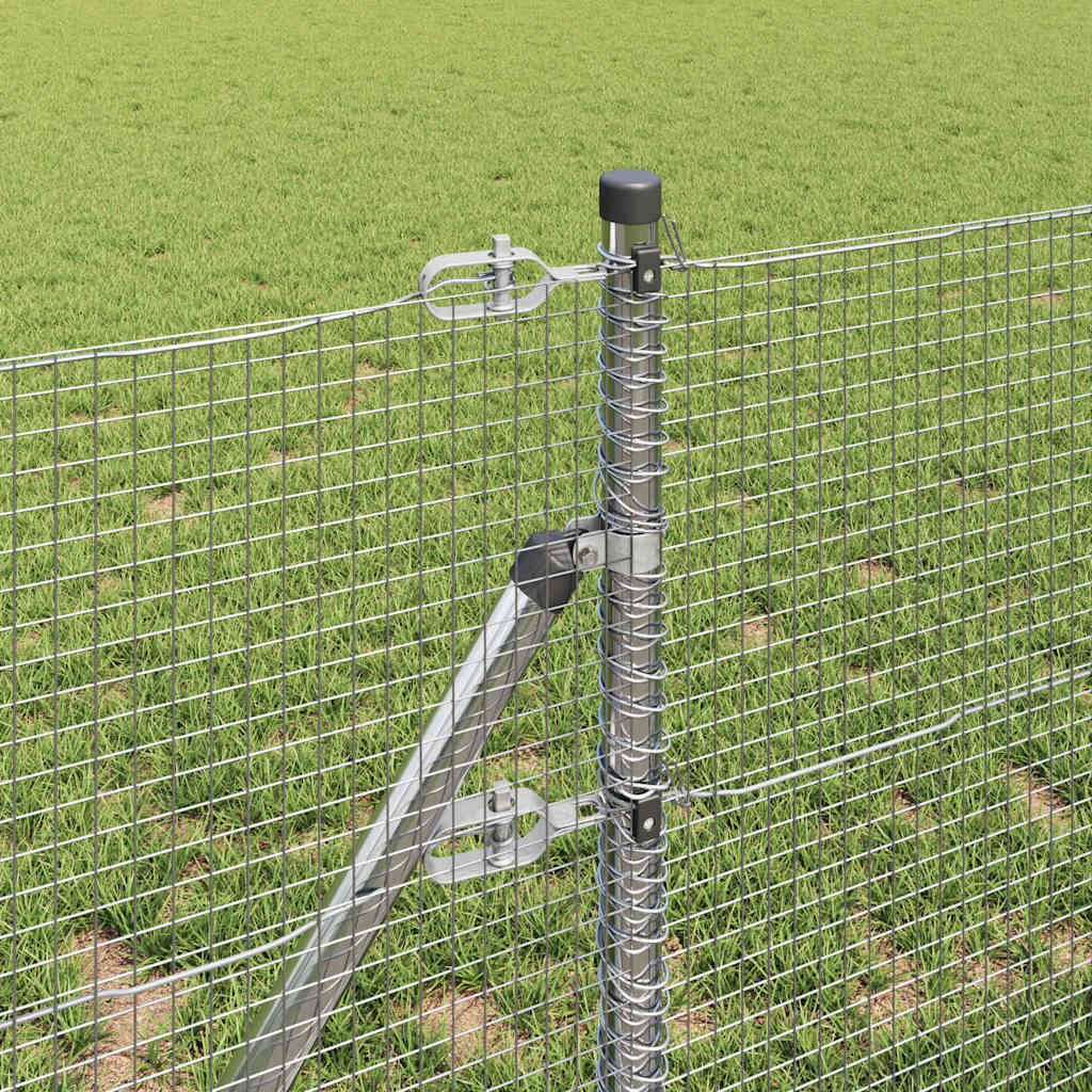 Kerítés oszlopokkal Ezüst 0.8 x 25 m Acél