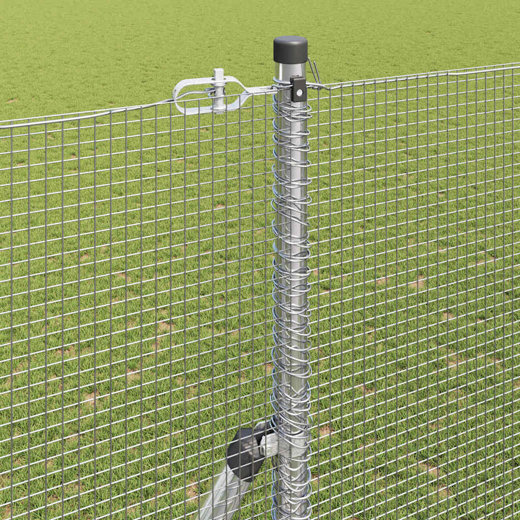 Kerítés oszlopokkal Ezüst 1.5 x 25 m Acél