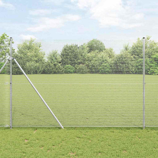 Kerítés oszlopokkal Ezüst 1.5 x 25 m Acél