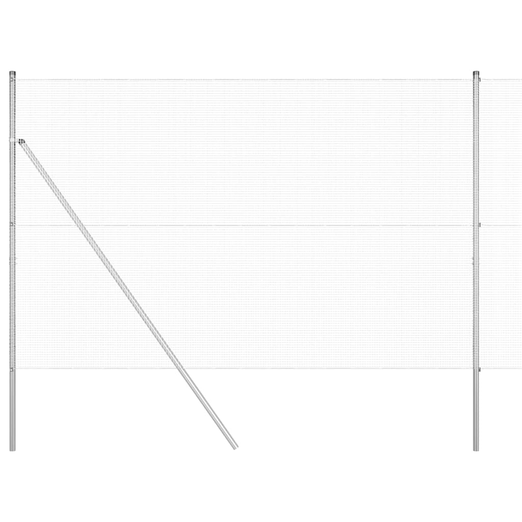Kerítés oszlopokkal Ezüst 1.5 x 25 m Acél