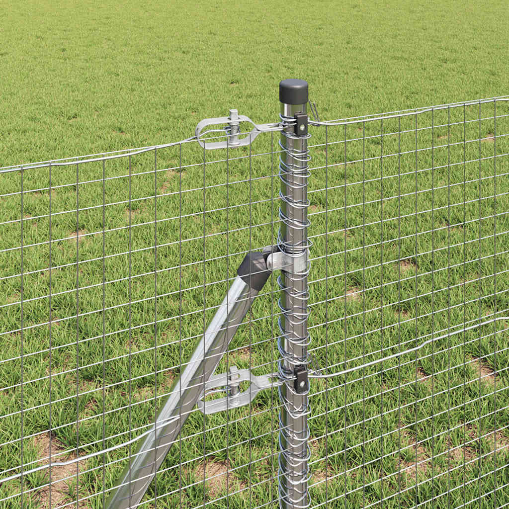 Kerítés oszlopokkal Ezüst 0.8 x 50 m Acél