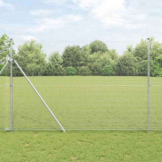 Kerítés oszlopokkal Ezüst 1.5 x 50 m Acél