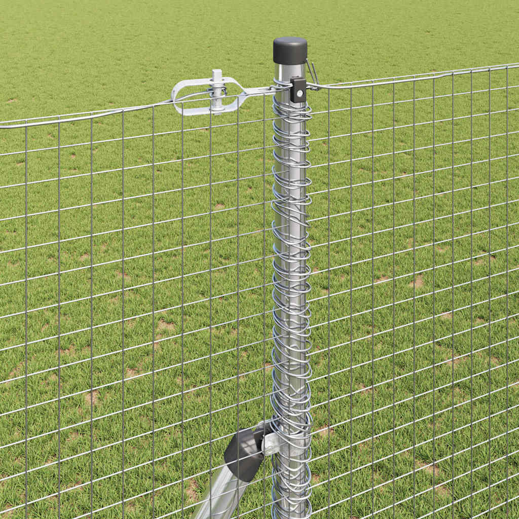 Kerítés oszlopokkal Ezüst 1.5 x 50 m Acél