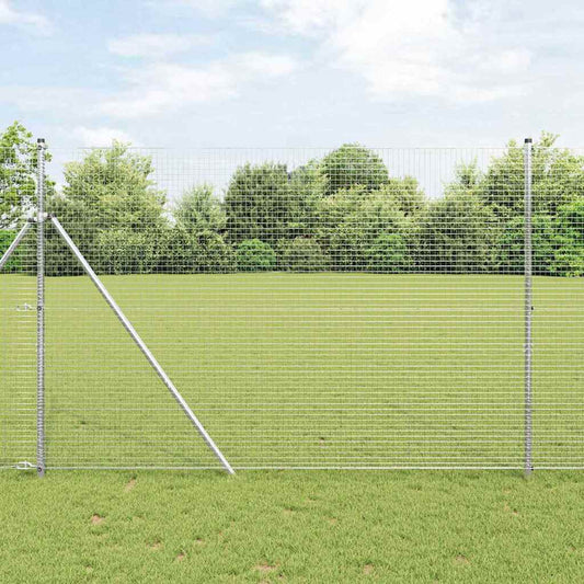 Kerítés oszlopokkal Ezüst 1.5 x 50 m Acél