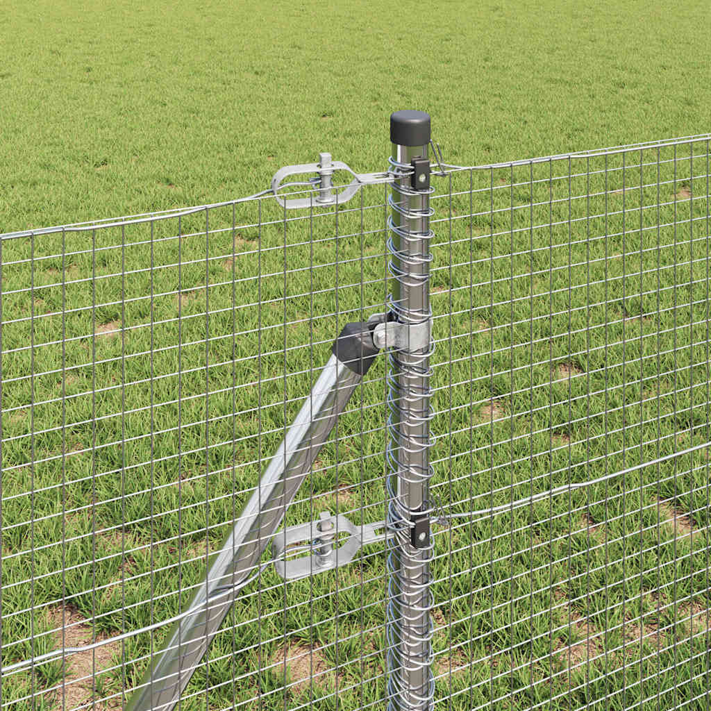 Kerítés oszlopokkal Ezüst 0.8 x 100 m Acél