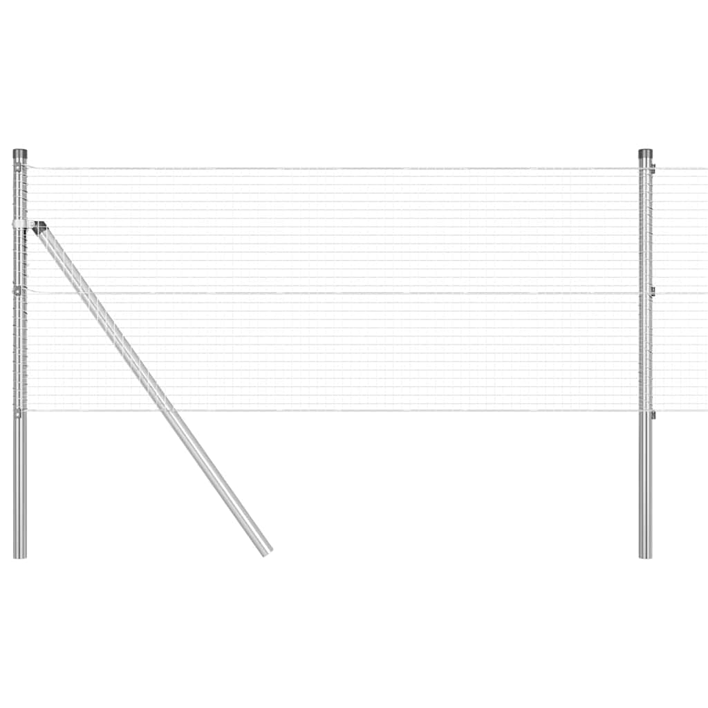 Kerítés oszlopokkal Ezüst 0.8 x 100 m Acél