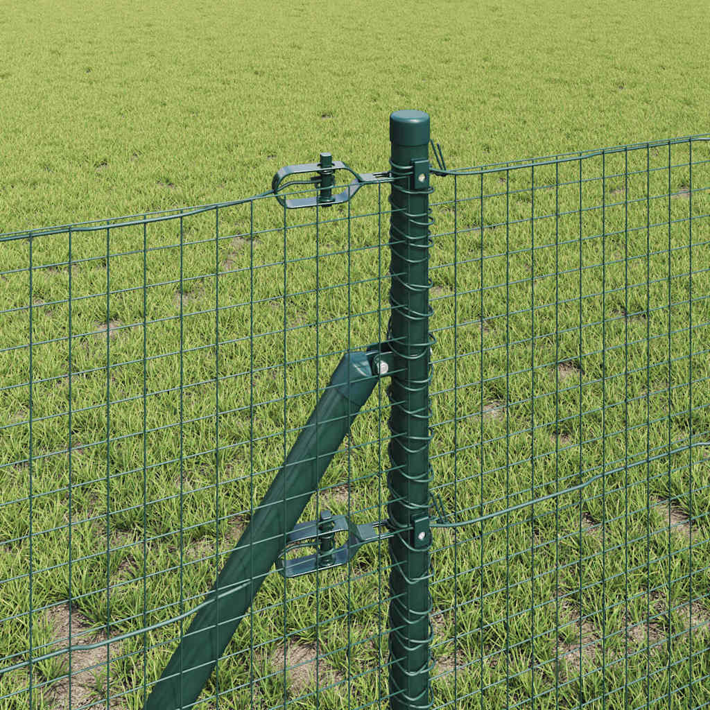 Kerítés oszlopokkal Zöld 0.8 x 25 m Acél