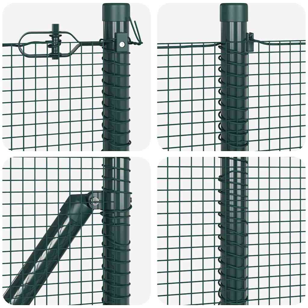 Kerítés oszlopokkal Zöld 0.4 x 50 m Acél