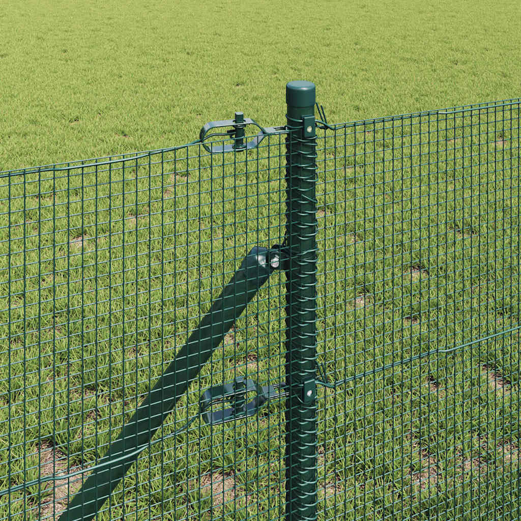 Kerítés oszlopokkal Zöld 0.6 x 50 m Acél
