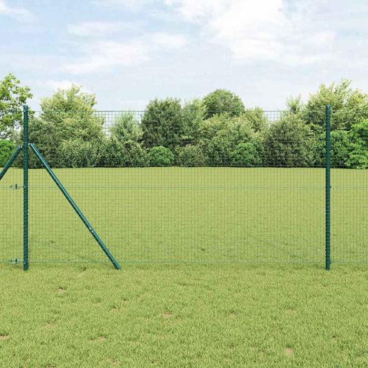 Kerítés oszlopokkal Zöld 1.2 x 50 m Acél
