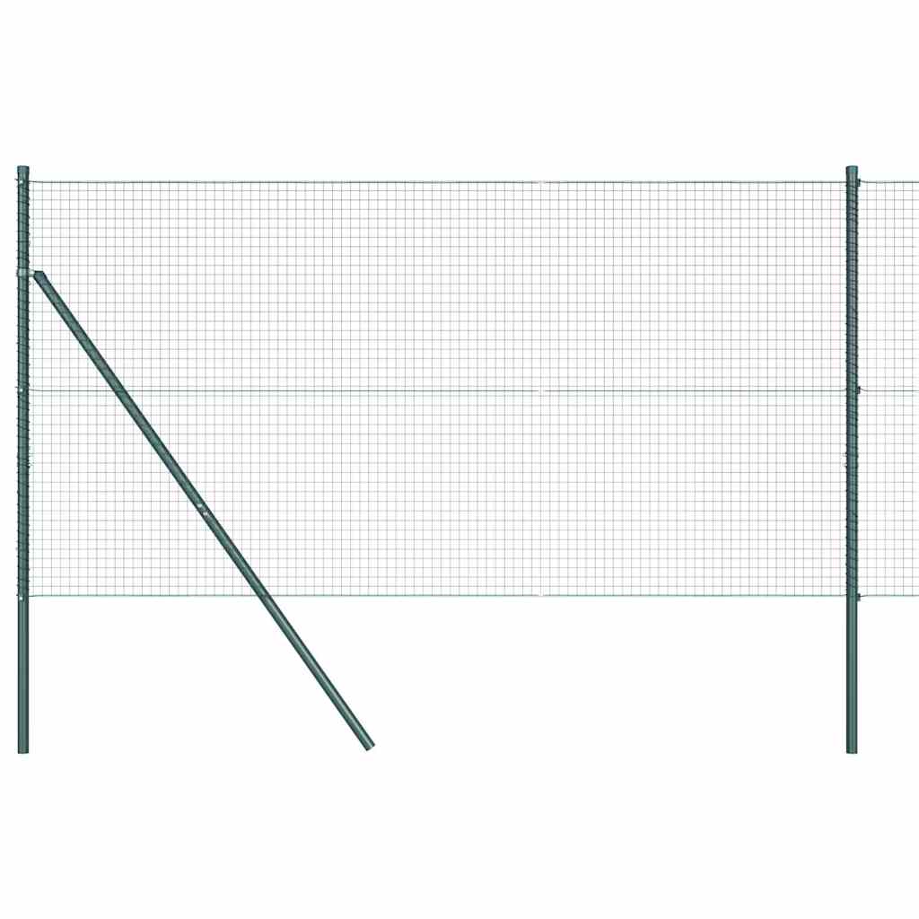 Kerítés oszlopokkal Zöld 1.2 x 50 m Acél