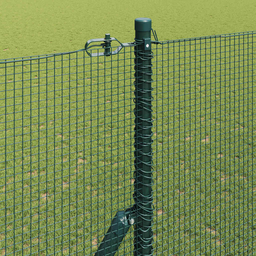 Kerítés oszlopokkal Zöld 1.4 x 50 m Acél